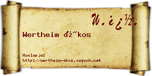 Wertheim Ákos névjegykártya