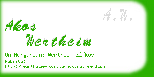 akos wertheim business card